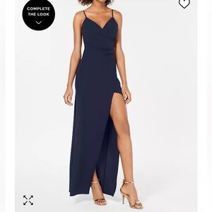 Emerald sundae high-slit dress gown Maryland sundae long navy dress